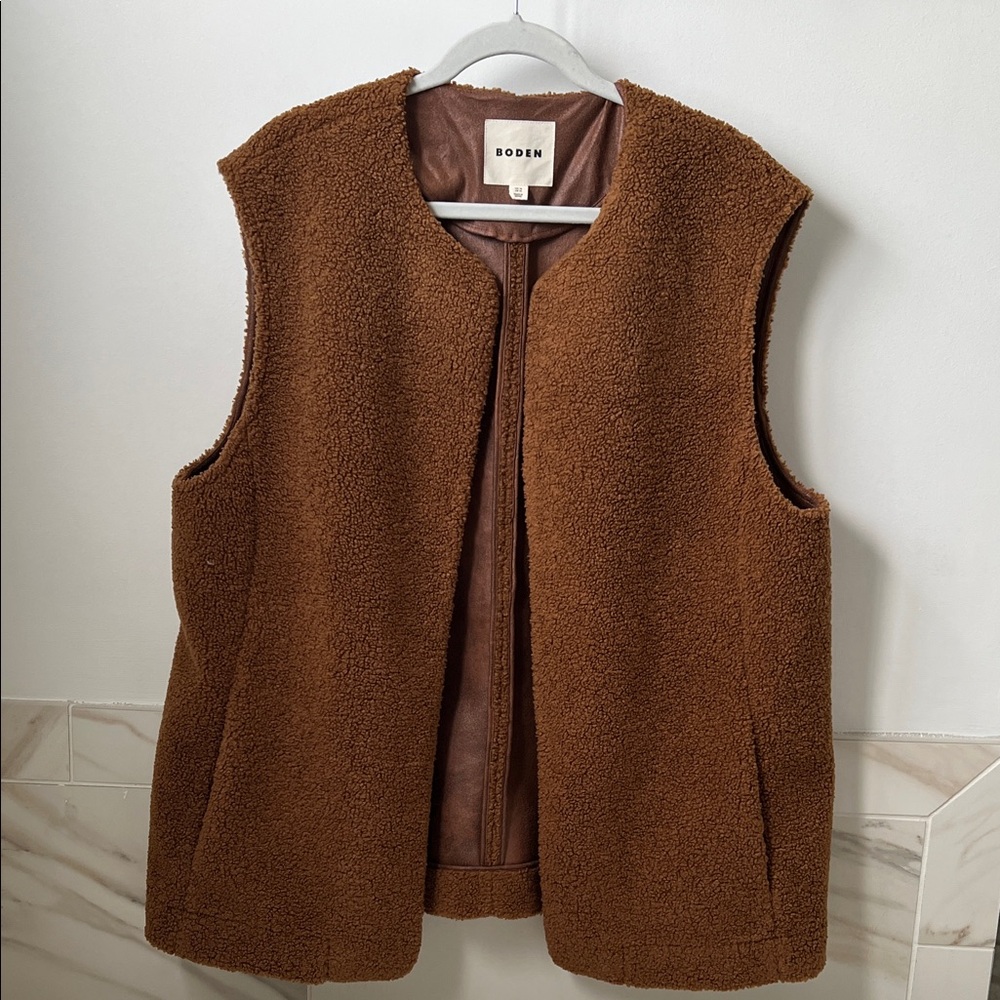 Boden Brown Teddy Vest